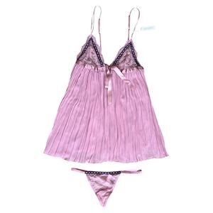Victoria's Secret Very Sexy Muave Pleated Babydoll Set, M